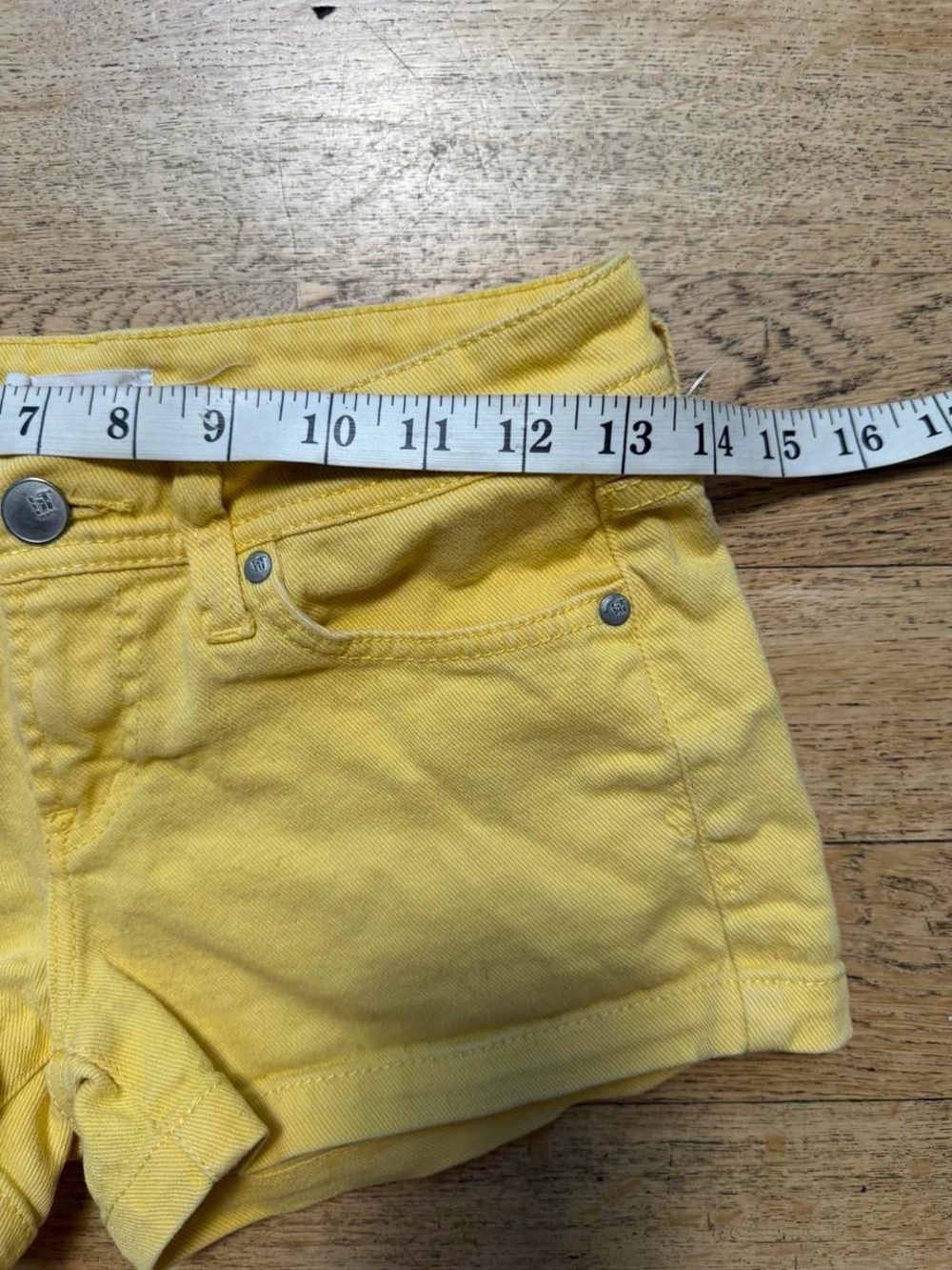 Yellow Women's Denim Shorts - Picture 4 of 5